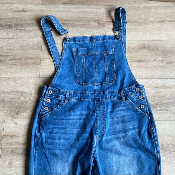 KanCan Estilo jean overalls open back 1X denim bib overalls - Picture 6 of 16